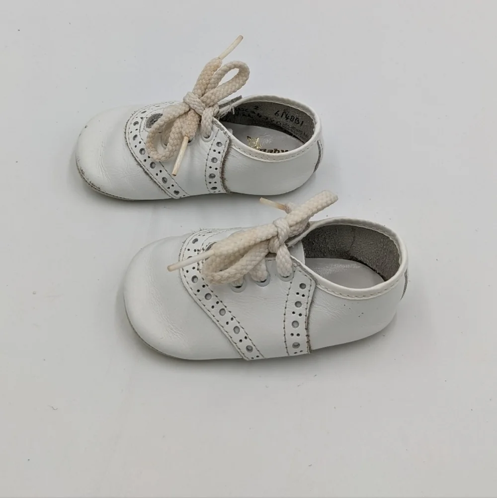 Vintage Baby Deer Oxford Crib Shoe Soft Sole 2T